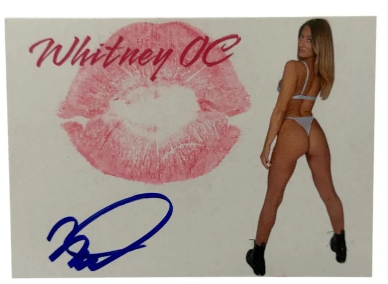 Whitney OC Signed Kiss Card Adult Star Autograph Kiss Print Beckett Witness