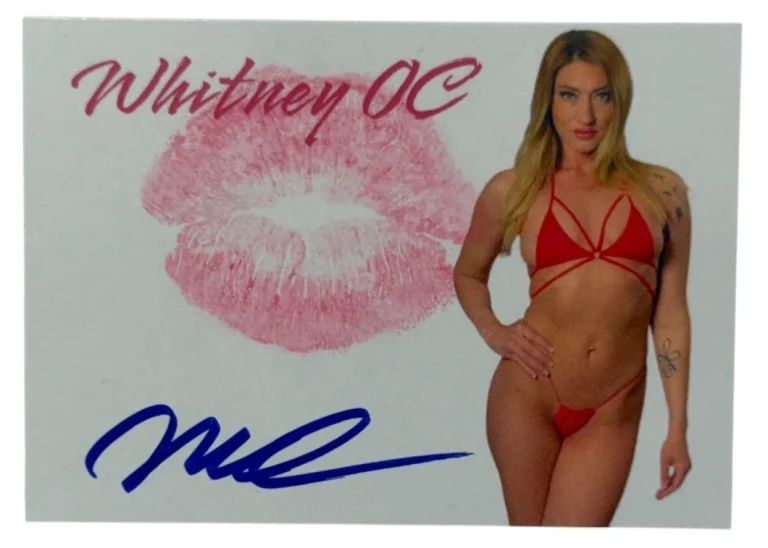 Whitney OC Signed Kiss Card Adult Star Autograph Kiss Print Beckett Witness