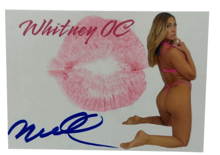 Whitney OC Signed Kiss Card Adult Star Autograph Kiss Print Beckett Witness