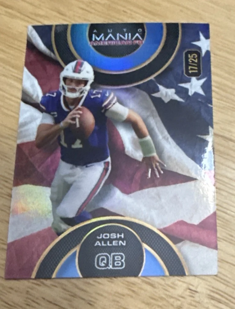 2024 Wild Card Auto Mania American Football Josh Allen Bills 17/25 JERSEY NUMBER