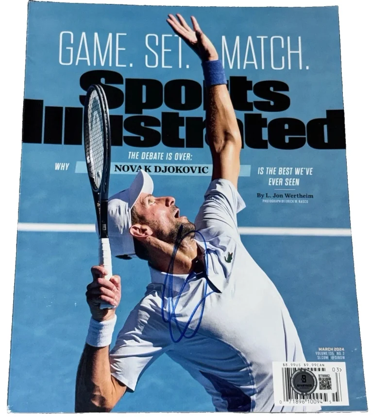 Novak Djokovic Signed Autograph Sports Illustrated Magazine Authentic Beckett