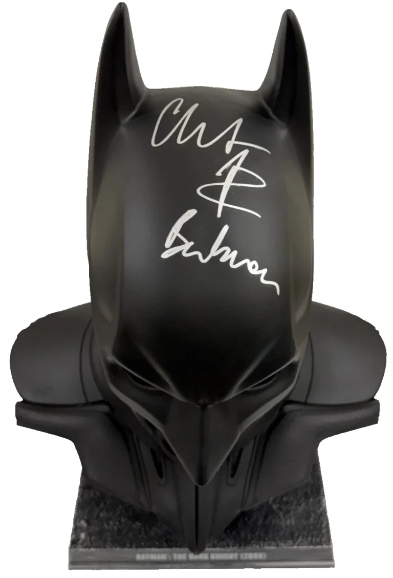 Christian Bale Signed Batman The Dark Knight 1:1 Scale Cowl Replica Beckett