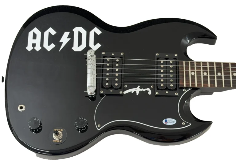 Angus Young Signed ACDC Full Size Electric Guitar SG Epiphone Autograph Beckett
