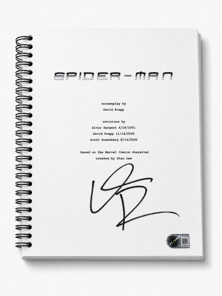 Willem Dafoe Signed Autograph Spider-Man Full Movie Script Screenplay Beckett