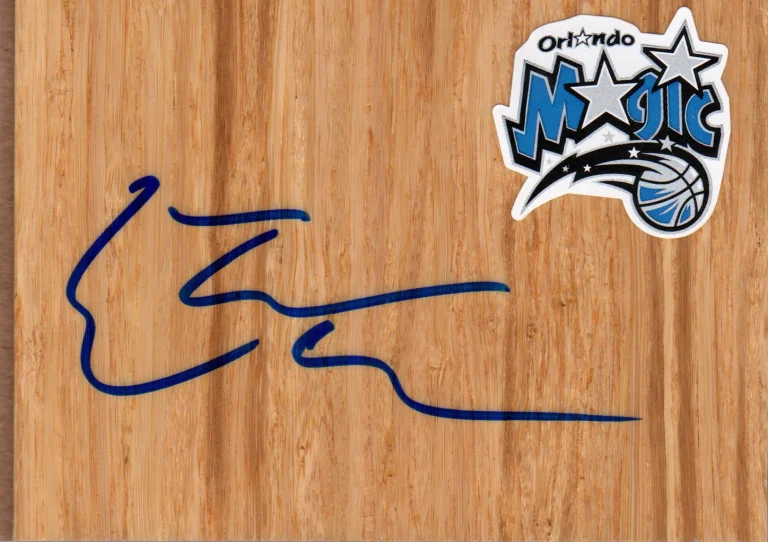 Orlando Magic ETwaun Moore Autographed FloorBoard COA