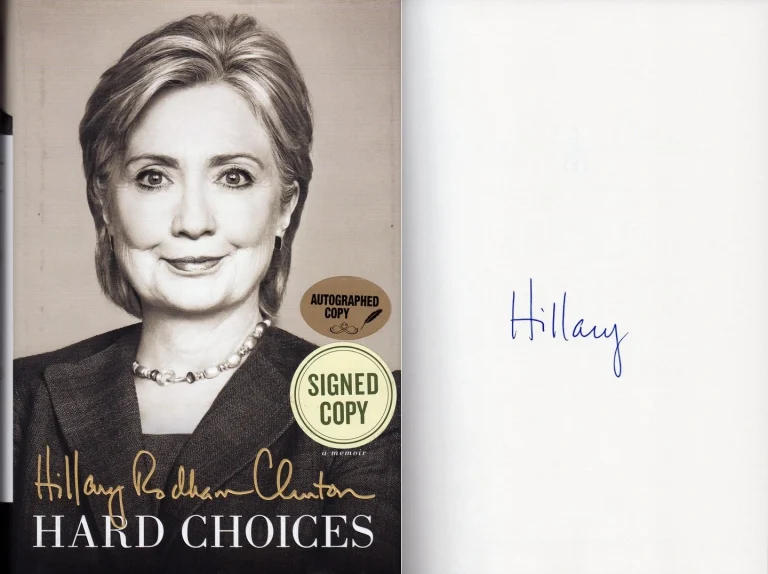 U.S. Senator Hillary Rodham Clinton Signed Book Hard Choices COA