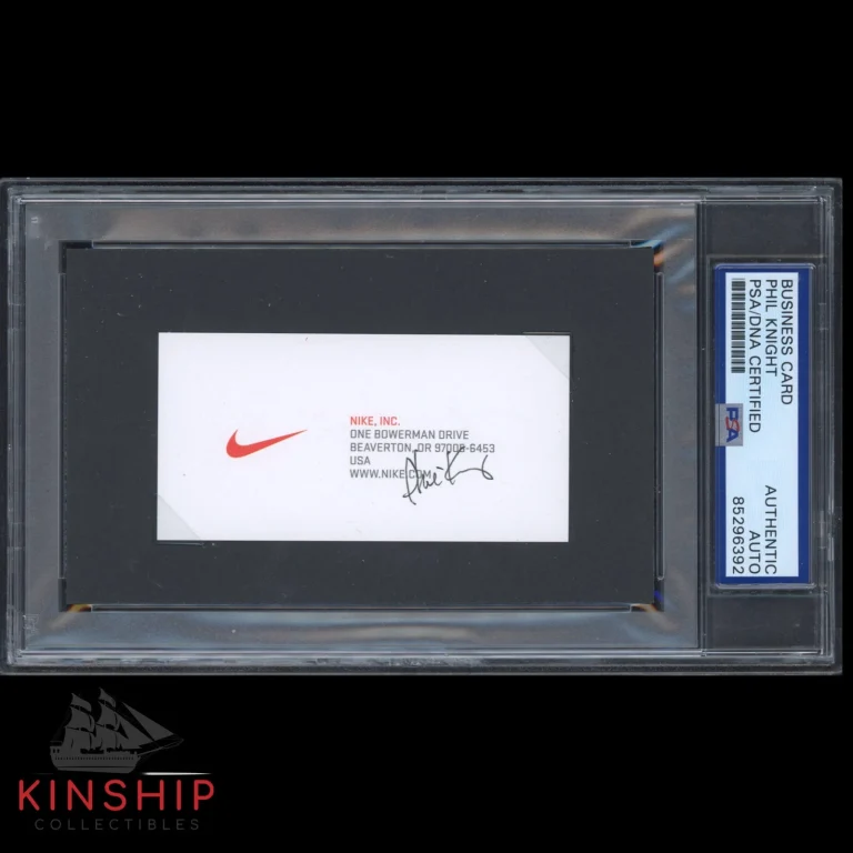 Phil Knight signed Nike Business Card PSA DNA Slabbed Auto Rare C3482