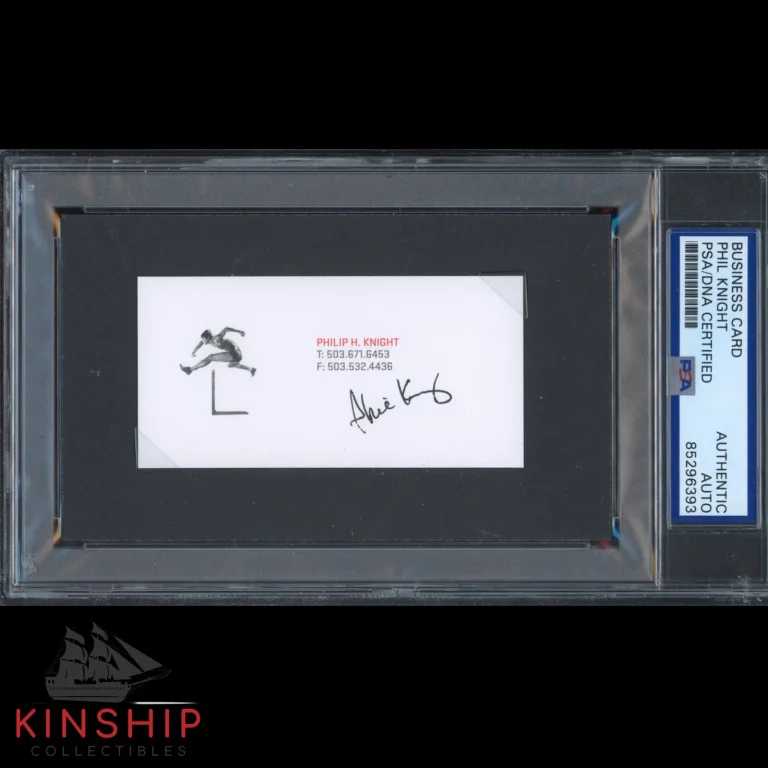Phil Knight signed Business Card PSA DNA Slabbed Nike Auto Rare C3507