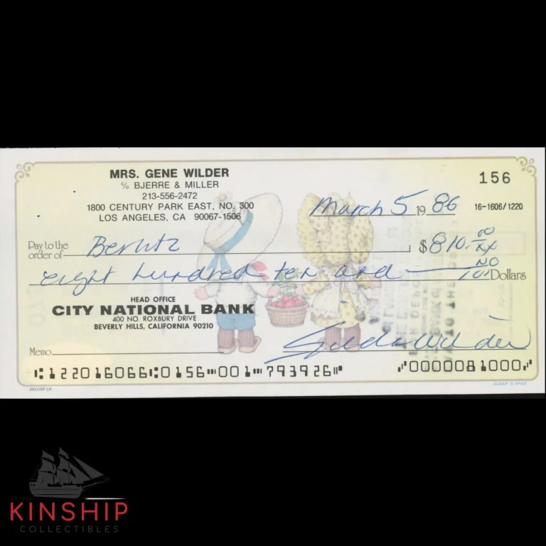 Gilda Radner signed Check JSA COA Rare Gene Wilder Wife Actress Auto Z1940