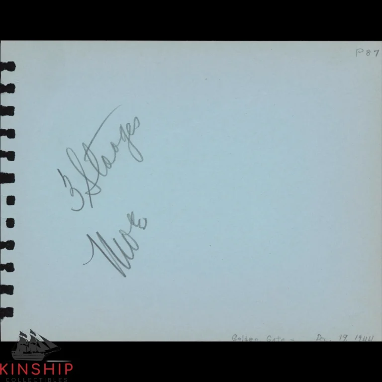 Moe Howard signed Album Page JSA LOA Three Stooges Auto Inscribed Rare Z197