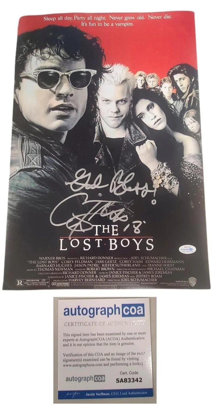 Corey Feldman Signed The Lost Boys Poster 24x36 ACOA ACOA
