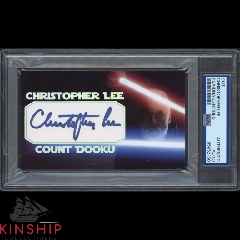 Christopher Lee signed Cut 3x5 Custom Card PSA DNA Slab Star Wars Auto C5691