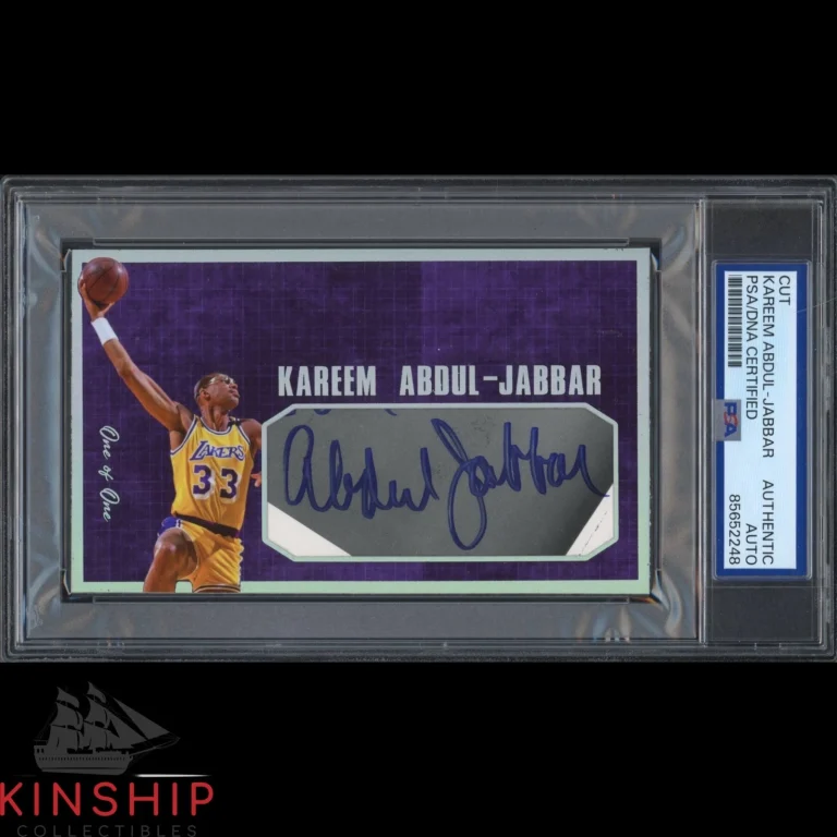 Kareem Abdul-Jabbar signed Cut 3x5 Custom Card PSA DNA Slab Lakers Auto C5679