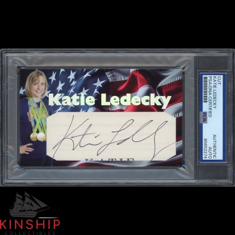 Katie Ledecky signed Cut 3x5 Custom Card PSA DNA Slab Olympic Swim Auto C5664