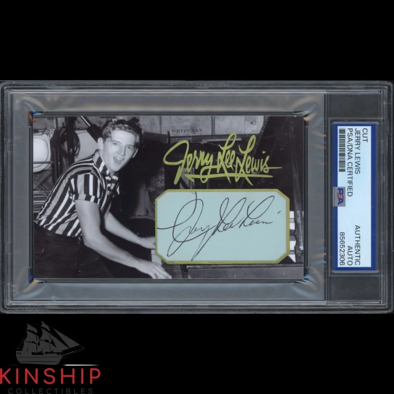 Jerry Lee Lewis signed Cut 3x5 Custom Card PSA DNA Slab Rare Music Auto C5709