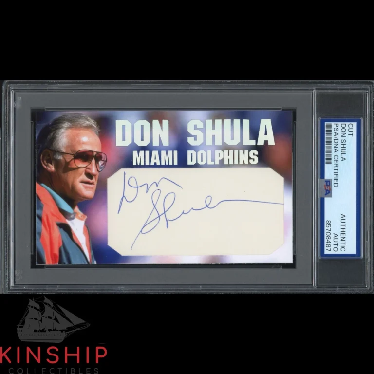 Don Shula signed Cut 3x5 Custom Card PSA DNA Slab Football HOF Auto C5775
