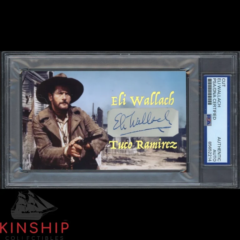 Eli Wallach signed Cut 3x5 Custom Card PSA DNA Slab Actor Auto C5790