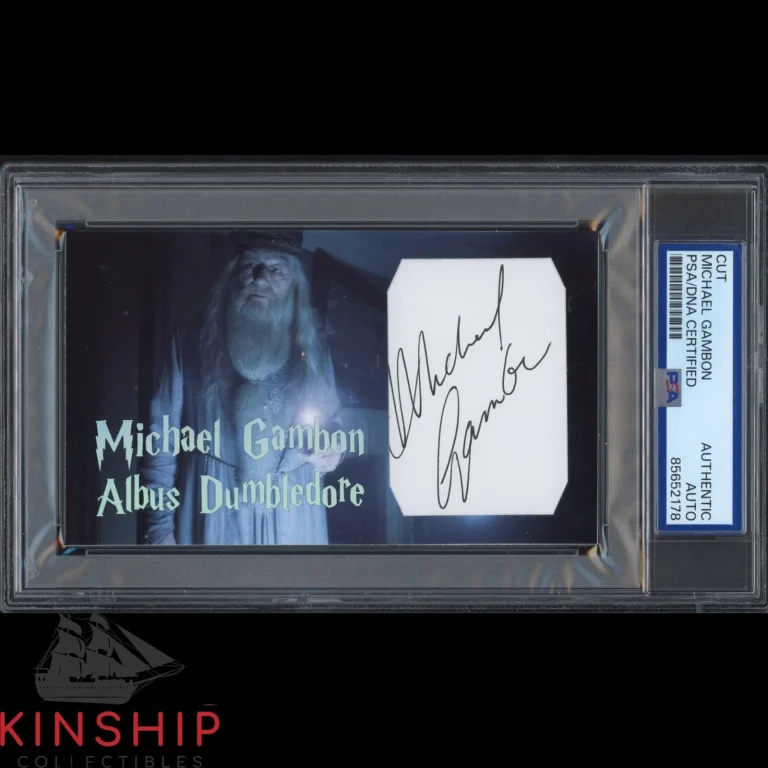 Michael Gambon signed Cut 3x5 Custom Card PSA DNA Slab Harry Potter Auto C5787