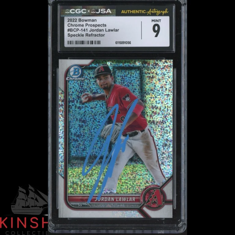 Jordan Lawlar signed 2022 Bowman Chrome Speckle Ref Card JSA CGC Slab Auto C5884