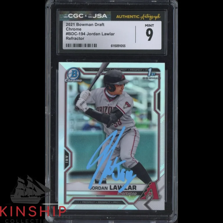 Jordan Lawlar signed 2021 Bowman Chrome Draft Card JSA CGC Slab Auto C5883