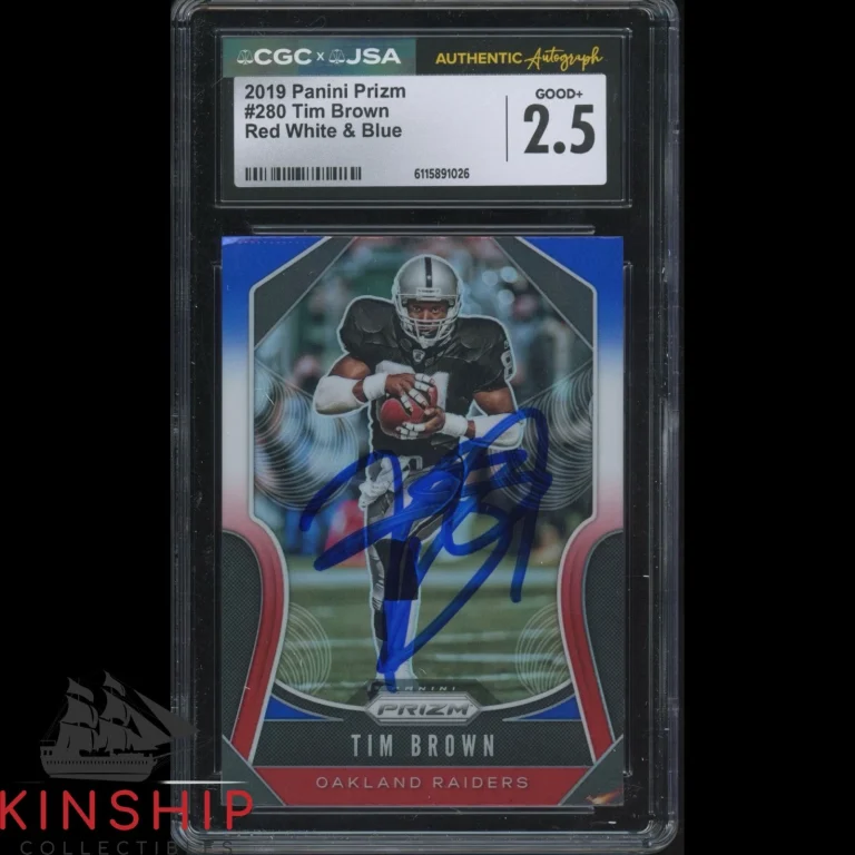 Tim Brown signed 2019 Panini Prizm Card JSA CGC Slab Football HOF Auto C5880