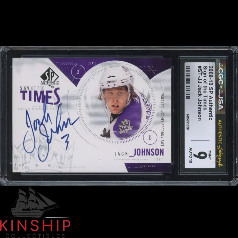 Jack Johnson signed 2009-10 SP Authentic Card JSA CGC Slab Hockey Auto 10 C5852