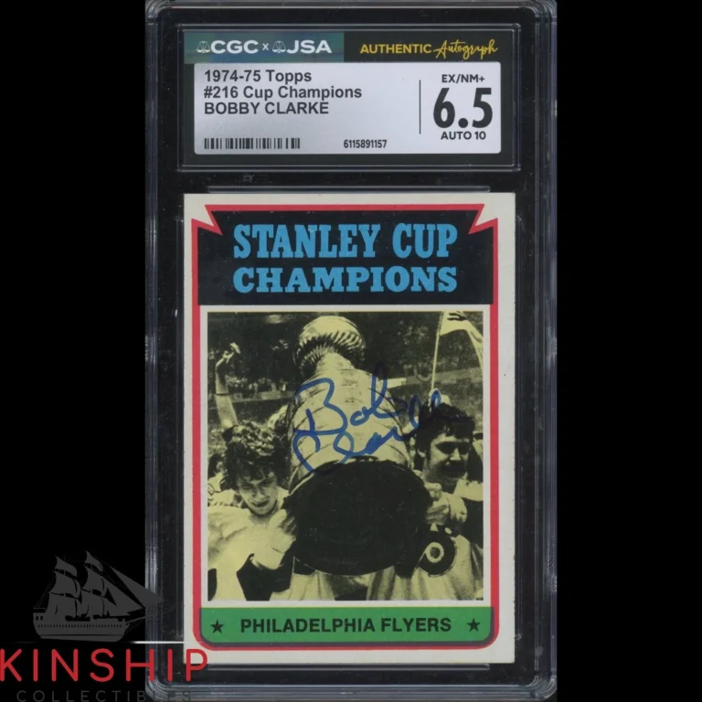 Bobby Clarke signed 1974-75 Topps Card JSA CGC Slab Flyers Hockey Auto C5945