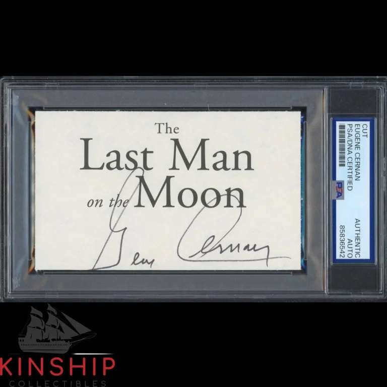 Gene Cernan signed 3x5 Cut PSA DNA Slab Apollo Space Astronaut Auto C6396