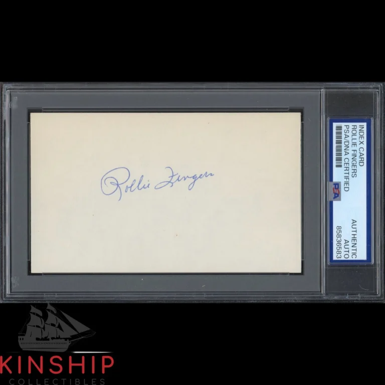 Rollie Fingers signed 3x5 Index Card PSA DNA Slab Baseball Vintage Auto C6456
