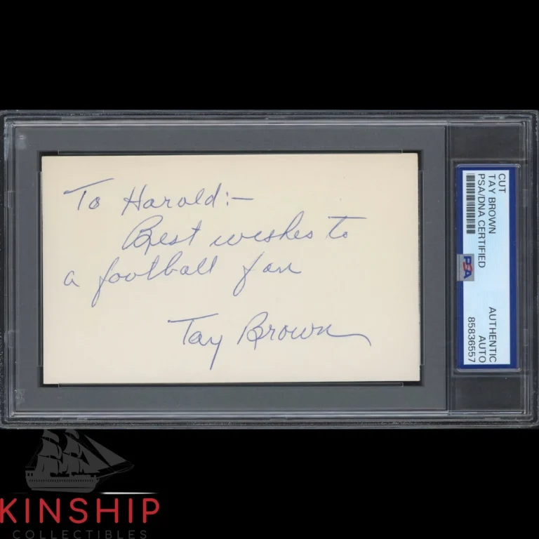 Raymond Tay Brown signed 3x5 Index Card PSA DNA Slab College Football Auto C6462