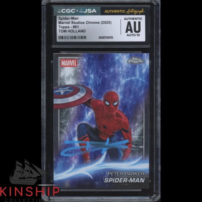Tom Holland signed 2025 Topps Chrome Spider-Man Card JSA CGC Slab Auto C6495