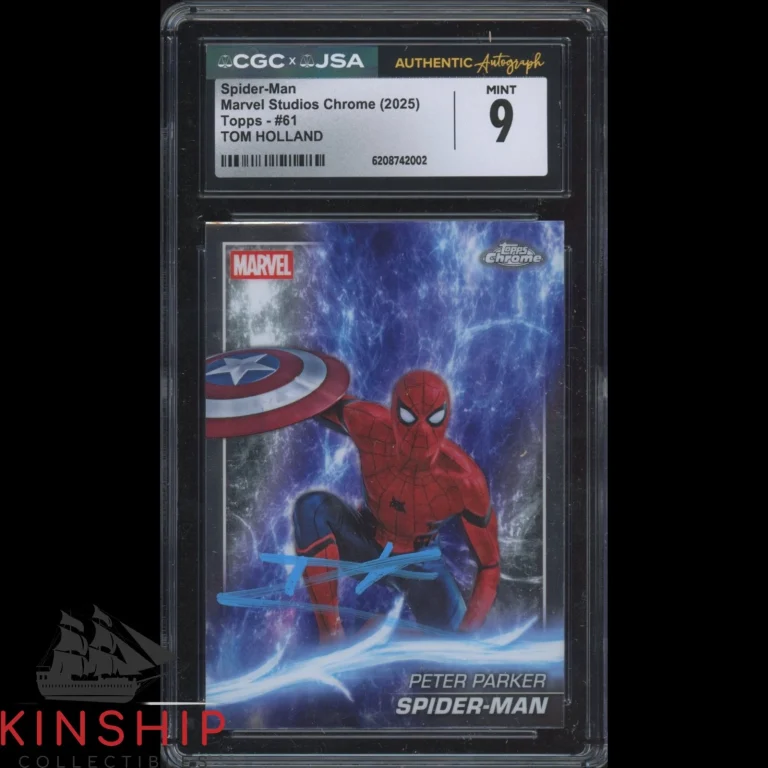Tom Holland signed 2025 Topps Chrome Spider-Man Card JSA CGC Slab Auto C6496