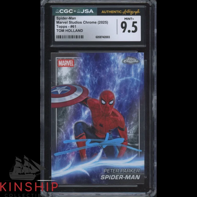 Tom Holland signed 2025 Topps Chrome Spider-Man Card JSA CGC Slab Auto C6497