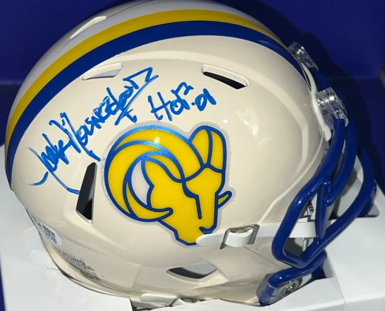 JACK YOUNGBLOOD LOS ANGELES RAMS JSA AUTHENTICATED SIGNED RETRO MINI HELMET