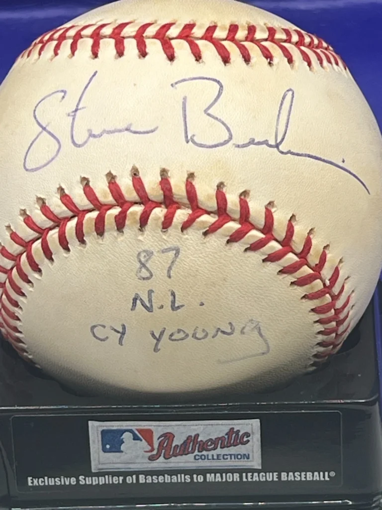 STEVE BEDROSIAN PHILADELPHIA PHILLIES 87 NL CY JSA AUTHENTIC SIGNED OML BASEBALL