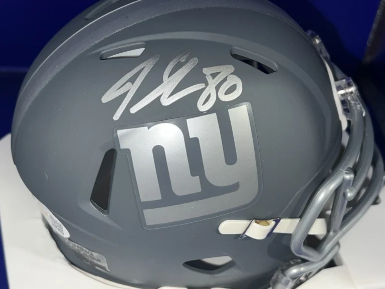 JEREMY SHOCKEY NEW YORK GIANTS  JSA AUTHENTICATED SIGNED SLATE MINI HELMET