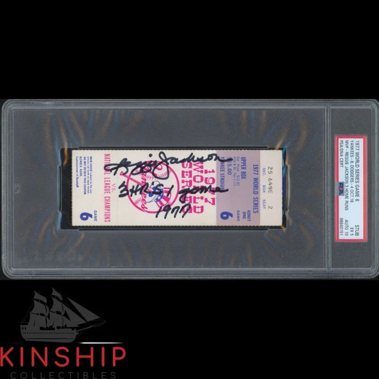 Reggie Jackson signed 1977 World Series Game 6 Ticket PSA DNA Slab Auto 10 C6505