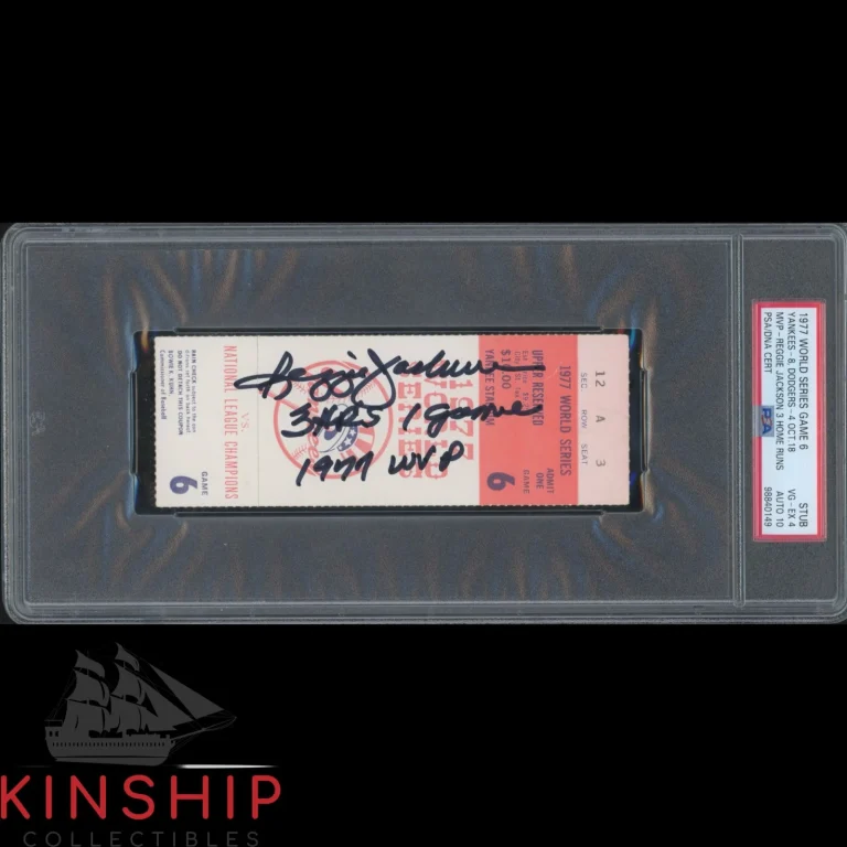 Reggie Jackson signed 1977 World Series Game 6 Ticket PSA DNA Slab Auto 10 C6506