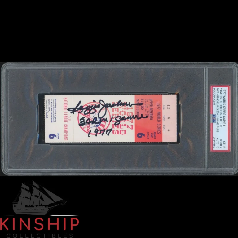 Reggie Jackson signed 1977 World Series Game 6 Ticket PSA DNA Slab Auto 10 C6507