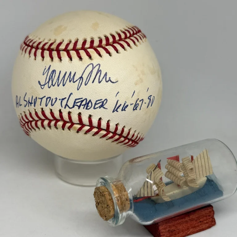 Tommy John signed Rawlings OAL Baseball JSA COA HOF Yankees Inscribed Auto A4662