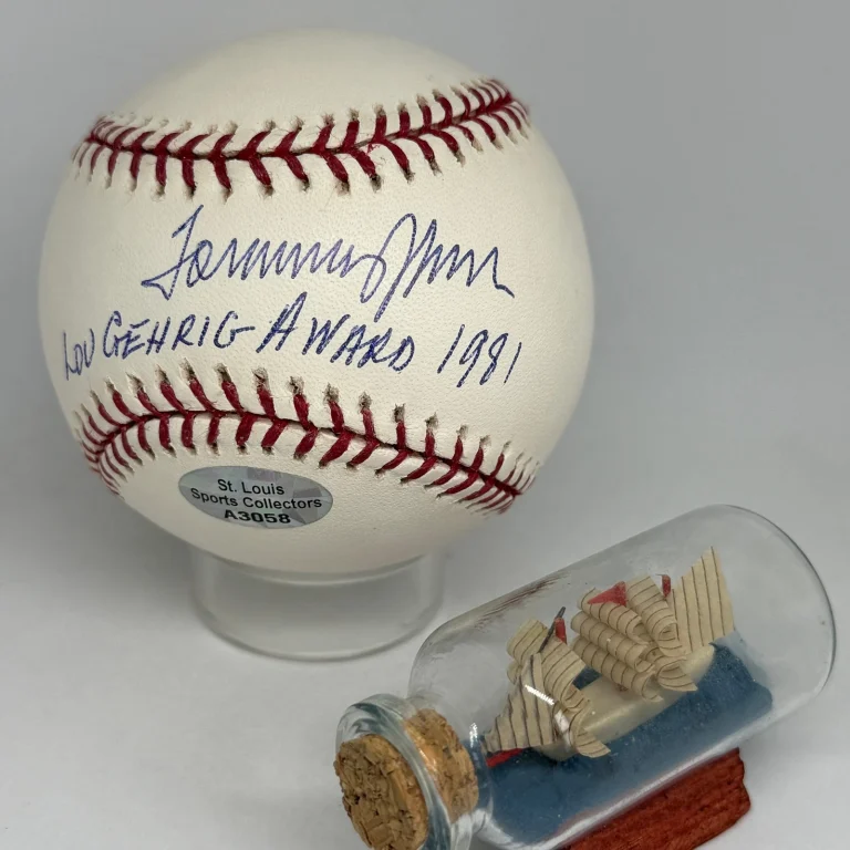 Tommy John signed Rawlings OML Baseball JSA COA HOF Yankees Inscribed Auto A4663