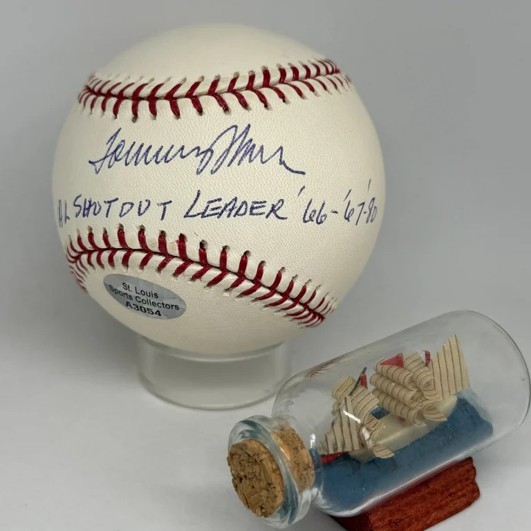 Tommy John signed Rawlings OML Baseball JSA COA HOF Yankees Inscribed Auto A4664