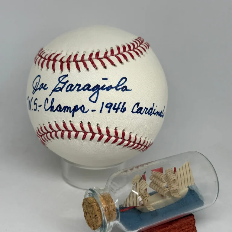 Broadcaster Joe Garagiola signed Rawlings OML Baseball JSA Inscribed Auto A4665