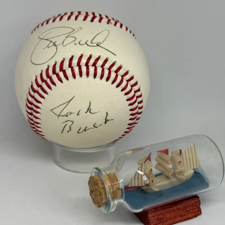 Broadcaster Jack Buck & Joe Buck signed Baseball JSA Cardinals HOF Auto A4667