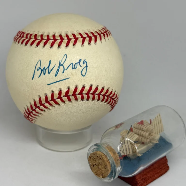 Bob Broeg signed Rawlings ONL Baseball JSA COA Cardinals HOF Writer Spink A4668