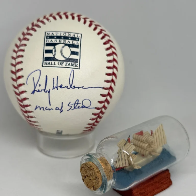 Rickey Henderson signed HOF Logo Baseball JSA Inscribed Man of Steal Auto A4672