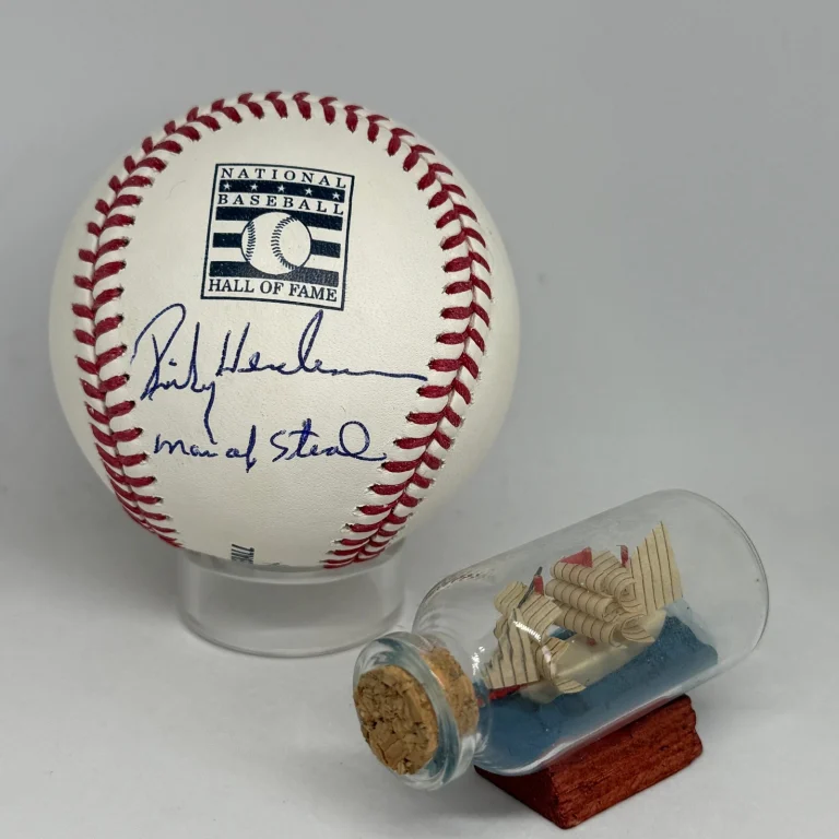 Rickey Henderson signed HOF Logo Baseball JSA Inscribed Man of Steal Auto A4673