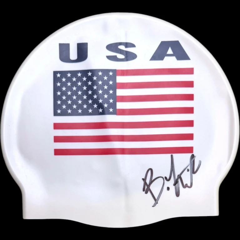BOBBY FINKE SIGNED AUTOGRAPHED USA SWIM CAP TYR OLYMPICS SWIMMING JSA