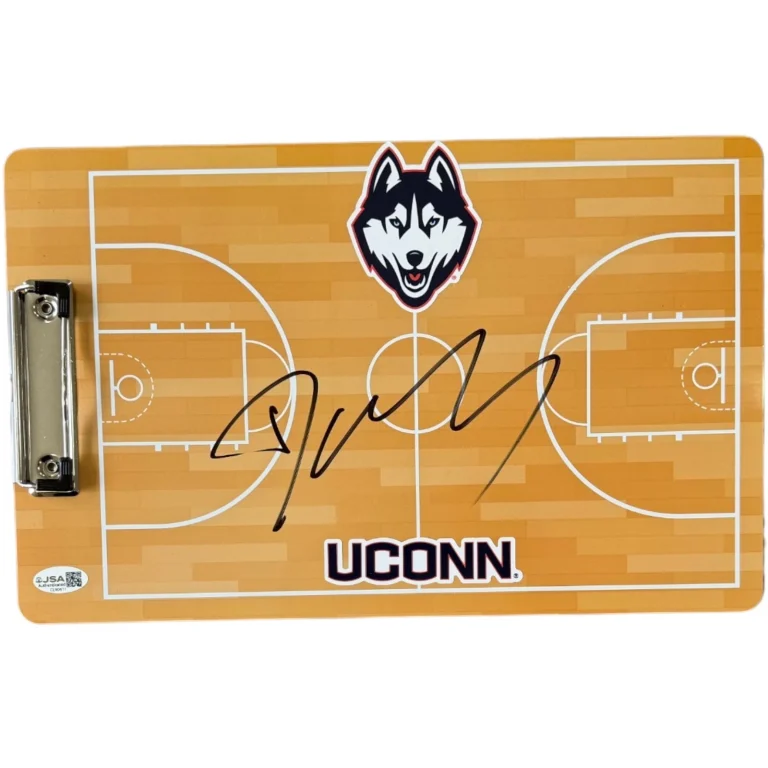 DAN HURLEY SIGNED AUTOGRAPHED UCONN HUSKIES BASKETBALL CLIPBOARD CHAMP JSA