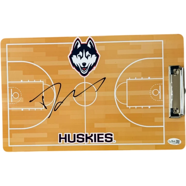 DAN HURLEY SIGNED AUTOGRAPHED UCONN HUSKIES BASKETBALL CLIPBOARD CHAMPION JSA